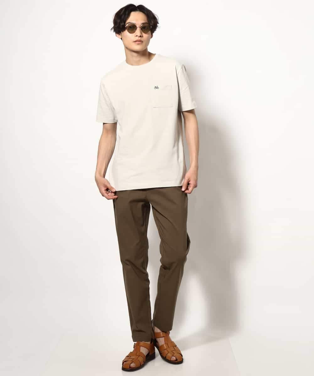 KHKGV75029 a.v.v MEN(アー・ヴェ・ヴェ) 【接触冷感/綿100％】ワンポイント刺繍半袖Tシャツ ライトグレー