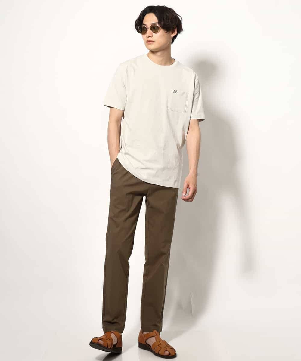 KHKGV75029 a.v.v MEN(アー・ヴェ・ヴェ) 【接触冷感/綿100％】ワンポイント刺繍半袖Tシャツ ライトグレー