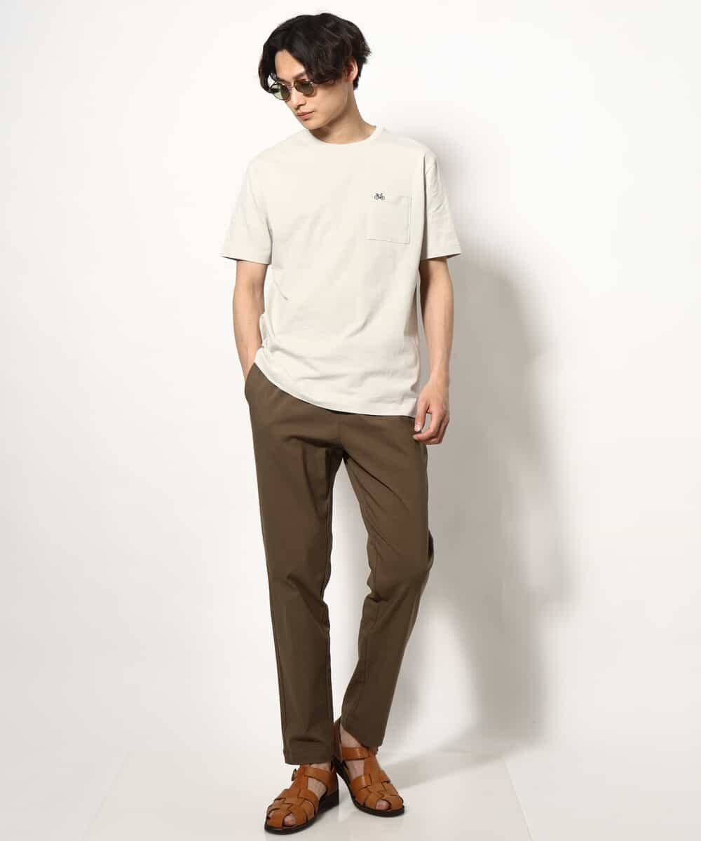 KHKGV75029 a.v.v MEN(アー・ヴェ・ヴェ) 【接触冷感/綿100％】ワンポイント刺繍半袖Tシャツ ライトグレー