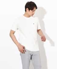 KHKGV75029 a.v.v MEN(アー・ヴェ・ヴェ) 【接触冷感/綿100％】ワンポイント刺繍半袖Tシャツ ライトグレー