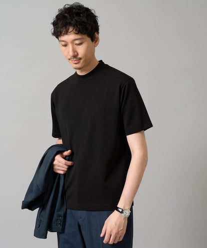 KHKHA78039  【イージーケア】ポンチモックネックスマートＴシャツ【毛玉になりにくい/洗濯機で洗える】〈ON/OFF SERIES〉
