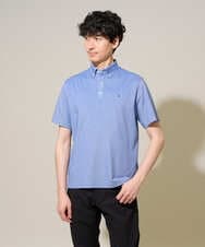 KHKHD45049 a.v.v MEN(アー・ヴェ・ヴェ) 【接触冷感】ワンポイントシシュウ バーズアイポロシャツ〈洗濯機で洗える / イージーケア / 毛玉になりにくい〉 ネイビー