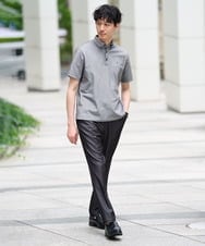 KHKHD45049 a.v.v MEN(アー・ヴェ・ヴェ) 【接触冷感】ワンポイントシシュウ バーズアイポロシャツ〈洗濯機で洗える / イージーケア / 毛玉になりにくい〉 ネイビー