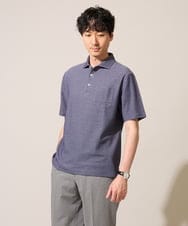 KHKHD46059 a.v.v MEN(アー・ヴェ・ヴェ) ＼シンプルすぎない大人の表情／ハニカムウラボーダーポロシャツ【接触冷感/洗濯機で洗える/イージーケア/ストレッチ】 ブラック