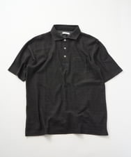KHKHD46059 a.v.v MEN(アー・ヴェ・ヴェ) ＼シンプルすぎない大人の表情／ハニカムウラボーダーポロシャツ【接触冷感/洗濯機で洗える/イージーケア/ストレッチ】 ブラック