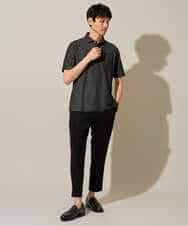 KHKHD46059 a.v.v MEN(アー・ヴェ・ヴェ) ＼シンプルすぎない大人の表情／ハニカムウラボーダーポロシャツ【接触冷感/洗濯機で洗える/イージーケア/ストレッチ】 ブラック