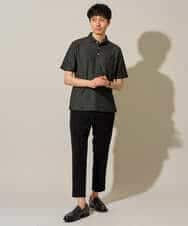 KHKHD46059 a.v.v MEN(アー・ヴェ・ヴェ) ＼シンプルすぎない大人の表情／ハニカムウラボーダーポロシャツ【接触冷感/洗濯機で洗える/イージーケア/ストレッチ】 ブラック