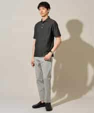KHKHD46059 a.v.v MEN(アー・ヴェ・ヴェ) ＼シンプルすぎない大人の表情／ハニカムウラボーダーポロシャツ【接触冷感/洗濯機で洗える/イージーケア/ストレッチ】 ブラック