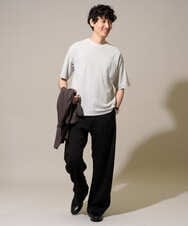 KHKHD58044 a.v.v MEN(アー・ヴェ・ヴェ) ＼ジャケットインにもおすすめ！／ハニカムジャカードクルーネックカットソー【接触冷感/遮熱洗濯機で洗える/イージーケア/毛玉になりにくい】 オレンジ