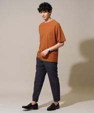 KHKHD58044 a.v.v MEN(アー・ヴェ・ヴェ) ＼ジャケットインにもおすすめ！／ハニカムジャカードクルーネックカットソー【接触冷感/遮熱洗濯機で洗える/イージーケア/毛玉になりにくい】 オレンジ