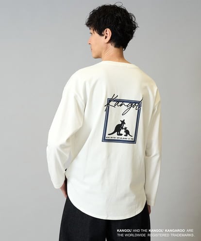 KHKJA19059  KANGOLスクエアプリントロングシルエットカットソー