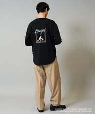 KHKJA19059 a.v.v MEN(アー・ヴェ・ヴェ) KANGOLスクエアプリントロングシルエットカットソー ブラック