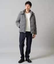 KHKJA73044 a.v.v MEN(アー・ヴェ・ヴェ) 【ジャケット映え】針抜きジャカードＶネックＴシャツ【洗濯機で洗える/毛玉になりにくい】通勤/ビジネス/ジャケット〈ON/OFF SERIES〉 ブラック