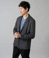 KHKJA73044 a.v.v MEN(アー・ヴェ・ヴェ) 【ジャケット映え】針抜きジャカードＶネックＴシャツ【洗濯機で洗える/毛玉になりにくい】通勤/ビジネス/ジャケット〈ON/OFF SERIES〉 ブラック