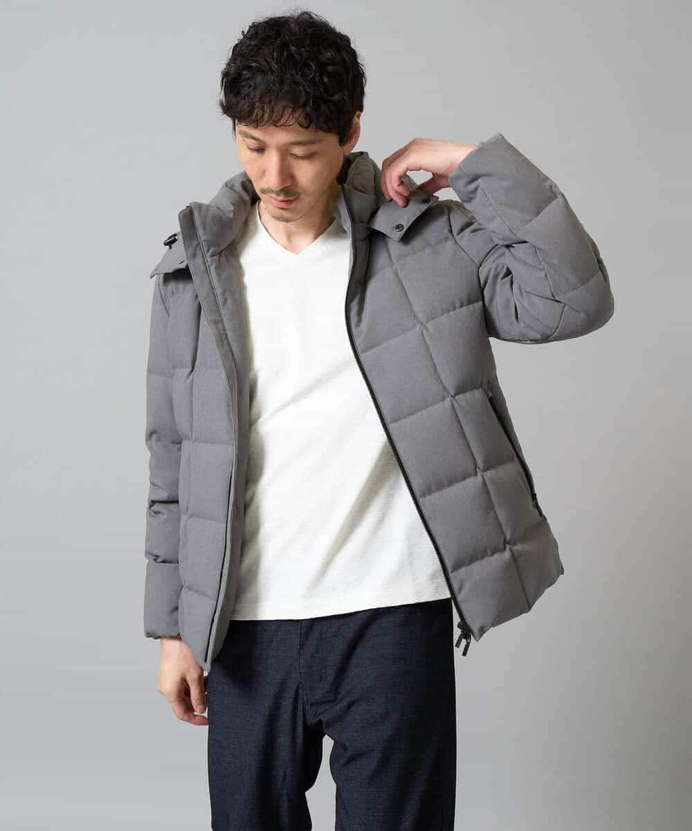 KHKJA73044 a.v.v MEN(アー・ヴェ・ヴェ) 【ジャケット映え】針抜きジャカードＶネックＴシャツ【洗濯機で洗える/毛玉になりにくい】通勤/ビジネス/ジャケット〈ON/OFF SERIES〉 ブラック