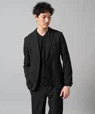 KHKJA73044 a.v.v MEN(アー・ヴェ・ヴェ) 【ジャケット映え】針抜きジャカードＶネックＴシャツ【洗濯機で洗える/毛玉になりにくい】通勤/ビジネス/ジャケット〈ON/OFF SERIES〉 ブラック