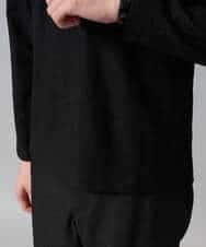 KHKJA73044 a.v.v MEN(アー・ヴェ・ヴェ) 【ジャケット映え】針抜きジャカードＶネックＴシャツ【洗濯機で洗える/毛玉になりにくい】通勤/ビジネス/ジャケット〈ON/OFF SERIES〉 ブラック