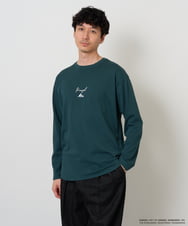 KHKJD19059 a.v.v MEN(アー・ヴェ・ヴェ) KANGOLスクエアプリントロングシルエットカットソー グリーン