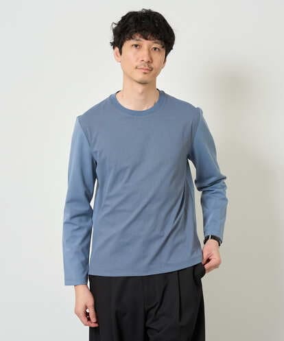 KHKJD72049 a.v.v MEN 【スマート/イージーケア/洗濯機で洗える/毛玉になりにくい】クリアワッフルカットソー