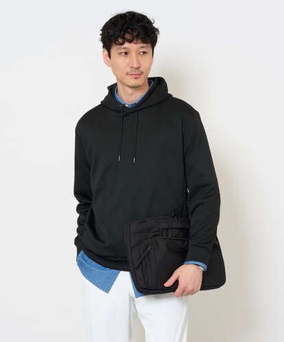 KHKKA01059 a.v.v MEN 春の一枚着におすすめ【イージーケア/毛玉になりにくい】幾何ジャカードプルオーバーパーカー【ストレッチ/洗濯機で洗える】