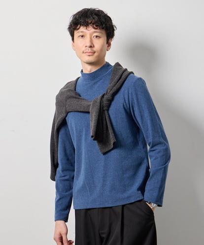 KHKLD67039 a.v.v MEN 【スマート/イージーケア/洗濯機で洗える】カチオンストレッチモックネックスマートＴシャツ