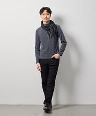 KHKLD67039 a.v.v MEN(アー・ヴェ・ヴェ) 【スマート/イージーケア/洗濯機で洗える】カチオンストレッチモックネックスマートＴシャツ ブラック