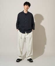 KHLED07069 a.v.v MEN(アー・ヴェ・ヴェ) ＼大人の美シルエットワイドパンツ／ベルト付きワイドテーパードチノパンツ【イージーケア/洗濯機で洗える/毛玉になりにくい/ストレッチ】 ベージュ