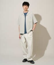KHLED07069 a.v.v MEN(アー・ヴェ・ヴェ) ＼大人の美シルエットワイドパンツ／ベルト付きワイドテーパードチノパンツ【イージーケア/洗濯機で洗える/毛玉になりにくい/ストレッチ】 ベージュ