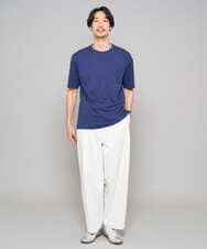 KHLED07069 a.v.v MEN(アー・ヴェ・ヴェ) ＼大人の美シルエットワイドパンツ／ベルト付きワイドテーパードチノパンツ【イージーケア/洗濯機で洗える/毛玉になりにくい/ストレッチ】 ベージュ