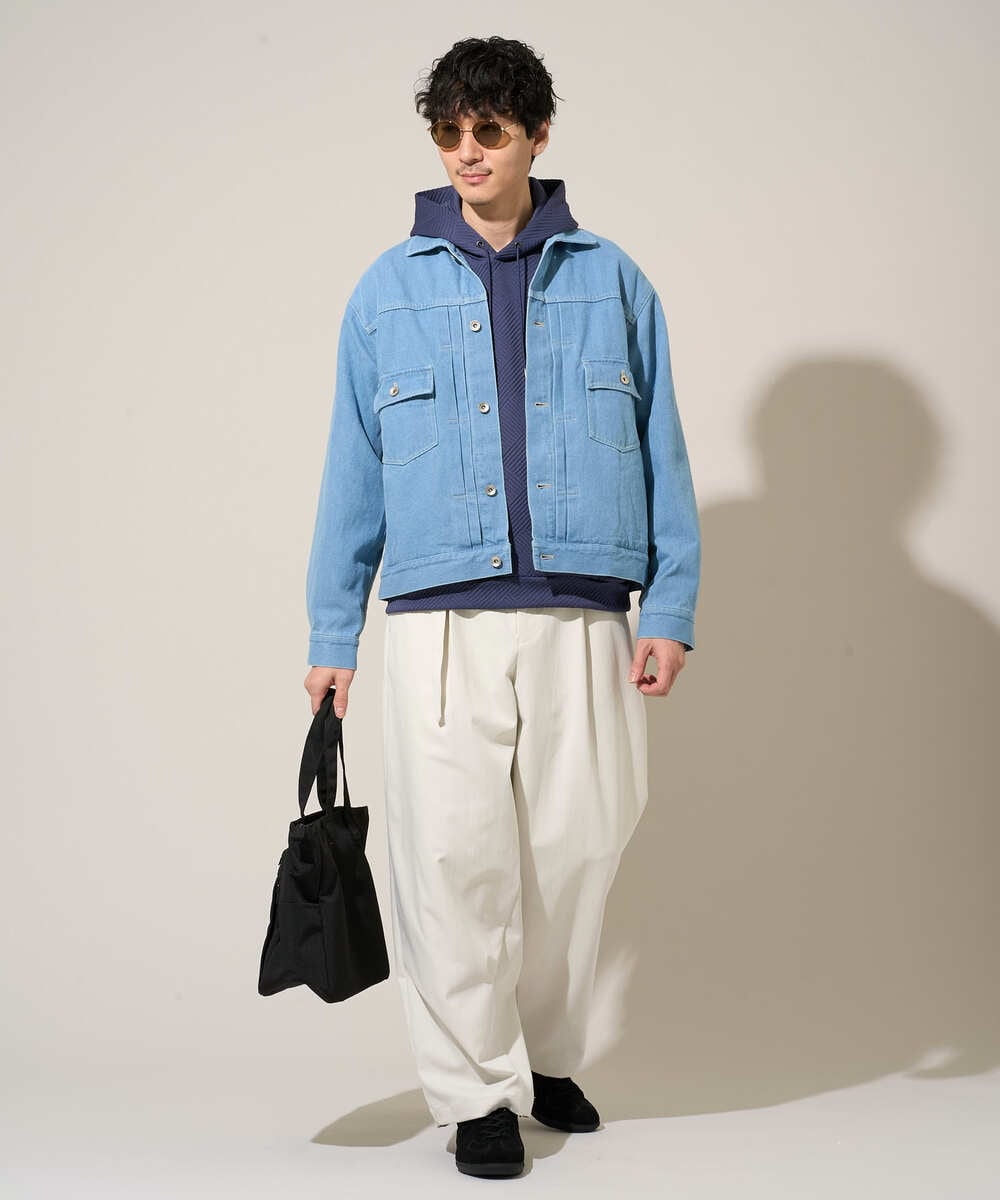 KHLED07069 a.v.v MEN(アー・ヴェ・ヴェ) ＼大人の美シルエットワイドパンツ／ベルト付きワイドテーパードチノパンツ【イージーケア/洗濯機で洗える/毛玉になりにくい/ストレッチ】 ベージュ