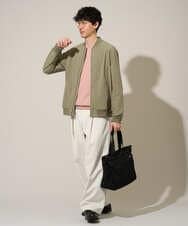 KHLED07069 a.v.v MEN(アー・ヴェ・ヴェ) ＼大人の美シルエットワイドパンツ／ベルト付きワイドテーパードチノパンツ【イージーケア/洗濯機で洗える/毛玉になりにくい/ストレッチ】 ベージュ