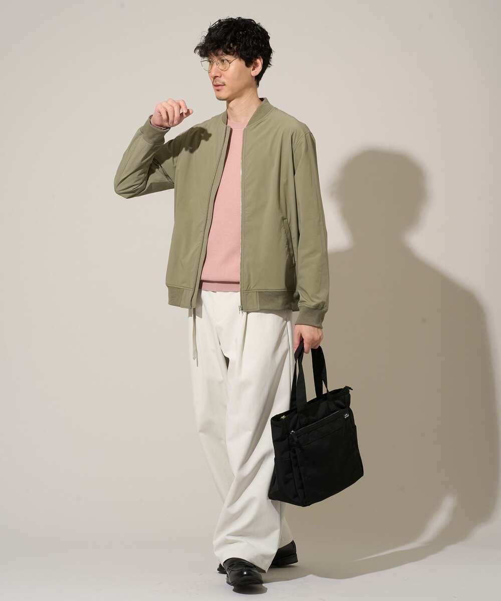 KHLED07069 a.v.v MEN(アー・ヴェ・ヴェ) ＼大人の美シルエットワイドパンツ／ベルト付きワイドテーパードチノパンツ【イージーケア/洗濯機で洗える/毛玉になりにくい/ストレッチ】 ベージュ
