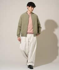 KHLED07069 a.v.v MEN(アー・ヴェ・ヴェ) ＼大人の美シルエットワイドパンツ／ベルト付きワイドテーパードチノパンツ【イージーケア/洗濯機で洗える/毛玉になりにくい/ストレッチ】 ベージュ