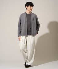 KHLED07069 a.v.v MEN(アー・ヴェ・ヴェ) ＼大人の美シルエットワイドパンツ／ベルト付きワイドテーパードチノパンツ【イージーケア/洗濯機で洗える/毛玉になりにくい/ストレッチ】 ベージュ