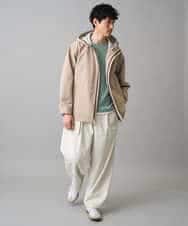 KHLED07069 a.v.v MEN(アー・ヴェ・ヴェ) ＼大人の美シルエットワイドパンツ／ベルト付きワイドテーパードチノパンツ【イージーケア/洗濯機で洗える/毛玉になりにくい/ストレッチ】 ベージュ