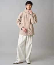 KHLED07069 a.v.v MEN(アー・ヴェ・ヴェ) ＼大人の美シルエットワイドパンツ／ベルト付きワイドテーパードチノパンツ【イージーケア/洗濯機で洗える/毛玉になりにくい/ストレッチ】 ベージュ