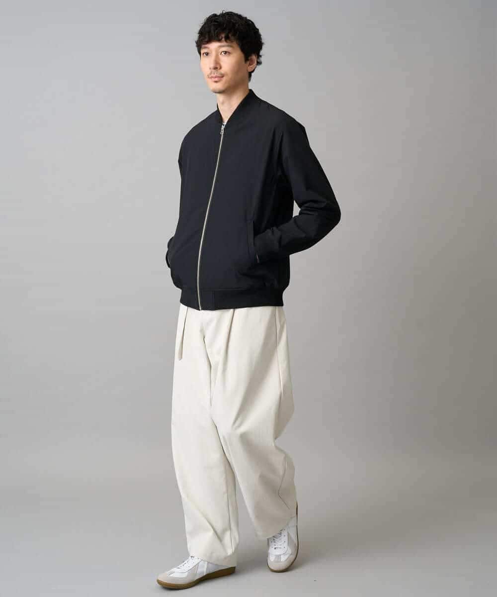 KHLED07069 a.v.v MEN(アー・ヴェ・ヴェ) ＼大人の美シルエットワイドパンツ／ベルト付きワイドテーパードチノパンツ【イージーケア/洗濯機で洗える/毛玉になりにくい/ストレッチ】 ベージュ