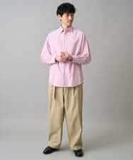 KHLED07069 a.v.v MEN(アー・ヴェ・ヴェ) ＼大人の美シルエットワイドパンツ／ベルト付きワイドテーパードチノパンツ【イージーケア/洗濯機で洗える/毛玉になりにくい/ストレッチ】 ベージュ