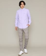 KHLES02059 a.v.v MEN(アー・ヴェ・ヴェ) 【軽撥水/ストレッチ】チェック柄スマートスラックス ベージュ