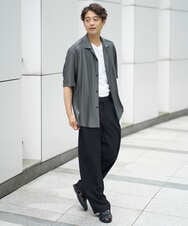KHLGA36069 a.v.v MEN(アー・ヴェ・ヴェ) 【イージーケア/接触冷感/毛玉になりにくい】ドライオックスバレルレッグイージーパンツ ブラック