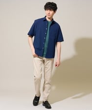 KHLGD15064 a.v.v MEN(アー・ヴェ・ヴェ) 【ひんやり快適ビジネス兼用パンツ】ヘリンボーンストレッチ５ポケットパンツ【接触冷感/ストレッチ/シワになりにくい/イージーケア/洗濯機で洗える/毛玉になりにくい】 ブラック