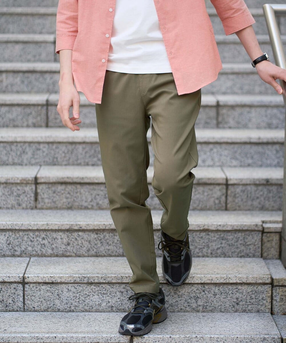 KHLGD37054 a.v.v MEN(アー・ヴェ・ヴェ) 人気のベーシック【 WEB限定 】スーパーストレッチ セミワイドパンツ（シーズンレス） カーキ