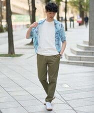 KHLGD37054 a.v.v MEN(アー・ヴェ・ヴェ) 人気のベーシック【 WEB限定 】スーパーストレッチ セミワイドパンツ（シーズンレス） カーキ