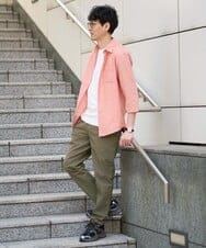 KHLGD37054 a.v.v MEN(アー・ヴェ・ヴェ) 人気のベーシック【 WEB限定 】スーパーストレッチ セミワイドパンツ（シーズンレス） カーキ