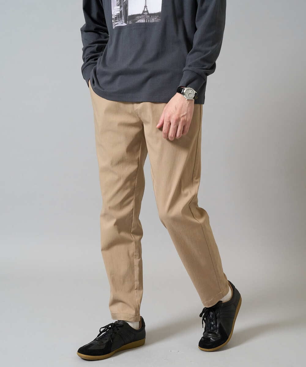 KHLGD37054 a.v.v MEN(アー・ヴェ・ヴェ) 人気のベーシック【 WEB限定 】スーパーストレッチ セミワイドパンツ（シーズンレス） ベージュ