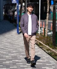 KHLGD37054 a.v.v MEN(アー・ヴェ・ヴェ) 人気のベーシック【 WEB限定 】スーパーストレッチ セミワイドパンツ（シーズンレス） ベージュ
