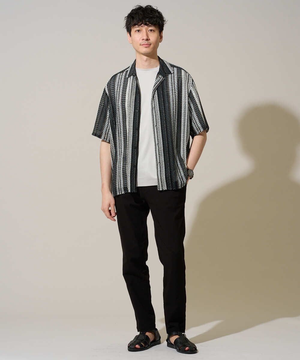 KHLGD37054 a.v.v MEN(アー・ヴェ・ヴェ) 人気のベーシック【 WEB限定 】スーパーストレッチ セミワイドパンツ（シーズンレス） ブラック