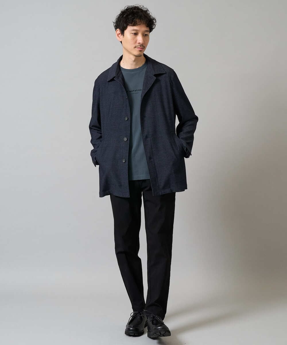 KHLGD37054 a.v.v MEN(アー・ヴェ・ヴェ) 人気のベーシック【 WEB限定 】スーパーストレッチ セミワイドパンツ（シーズンレス） ブラック