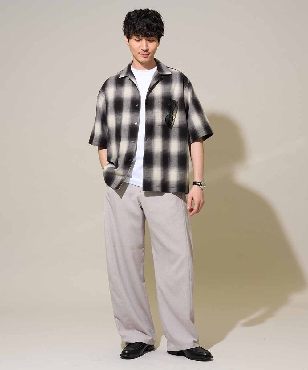 KHLGD47069 a.v.v MEN(アー・ヴェ・ヴェ) 【イージーケア/洗濯機で洗える/毛玉になりにくい/シワになりにくい/ストレッチ】カチオンスラブツイストパンツ ライトグレー