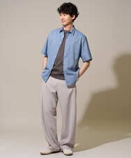 KHLGD47069 a.v.v MEN(アー・ヴェ・ヴェ) 【イージーケア/洗濯機で洗える/毛玉になりにくい/シワになりにくい/ストレッチ】カチオンスラブツイストパンツ ライトグレー